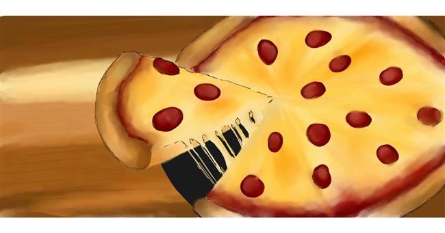Drawing of Pizza by Lyv