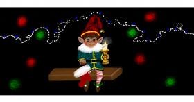 Drawing of Christmas elf by Chaching