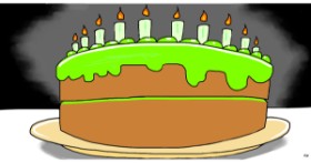 Drawing of Birthday cake by Swimmer