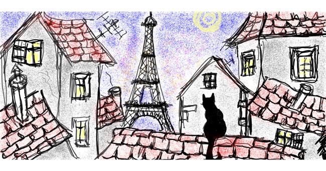 Eiffelturm-Zeichnung von Kitine