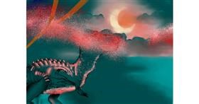 Drawing of T-rex dinosaur by I.N-OG Profile🖤🫶✨
