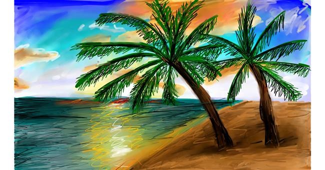 Drawing of Palm tree by Mia