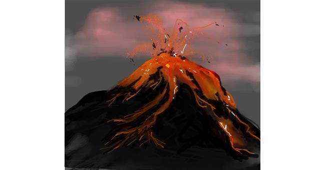 Drawing of Volcano by Bro