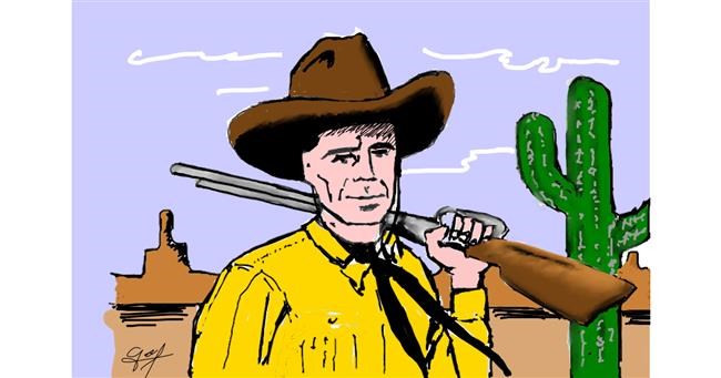 Cowboy-Zeichnung von Bibattole