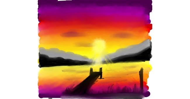 Sonnenuntergang-Zeichnung von Bree
