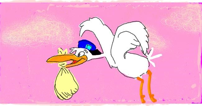 Drawing of Stork by Helena