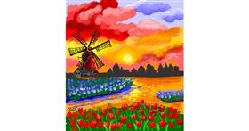 Drawing of Windmill by GreyhoundMama