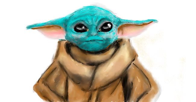 Drawing of Baby Yoda by Humo de copal