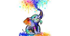 Drawing of Elephant by Didine