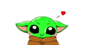 Drawing of Baby Yoda by Julia