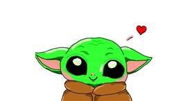 Drawing of Baby Yoda by Julia