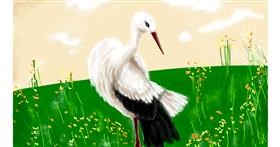 Drawing of Stork by Winter Bunny