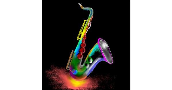 Drawing of Saxophone by Not Old Train Drawize Gallery