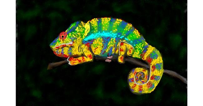 Drawing of Chameleon by Humo de copal