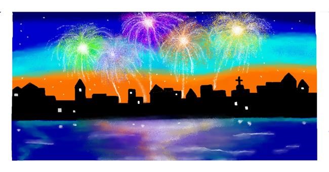 Drawing of Fireworks by DebbyLee