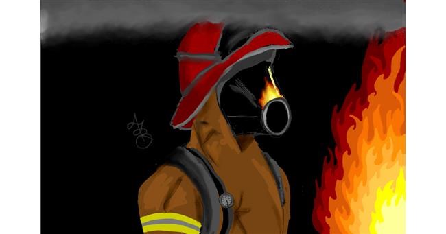 Drawing of Firefighter by ꧁Aurora꧂