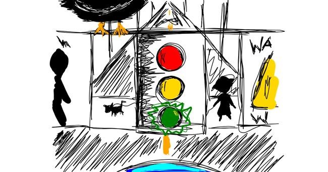 Drawing of Traffic light by That One Llama