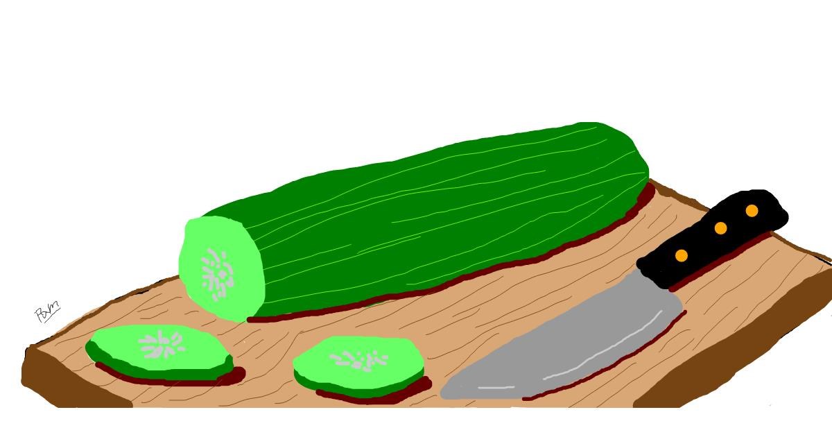 Drawing of Cucumber by Pam