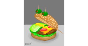 Drawing of Sandwich by GreyhoundMama