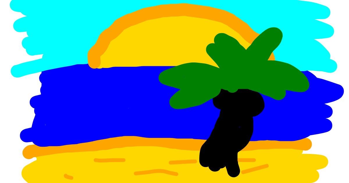 Drawing of Beach by Pixie