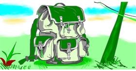 Drawing of Backpack by Swimmer 
