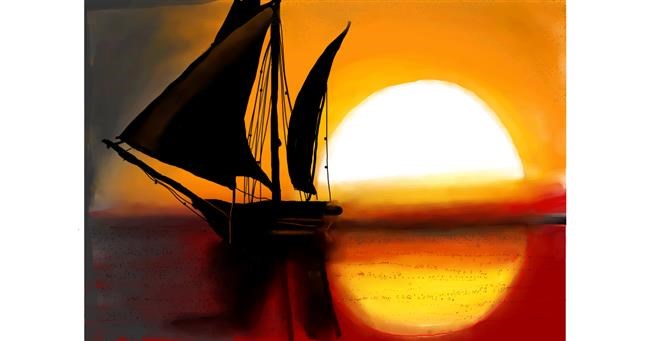 Drawing of Sailboat by Pam