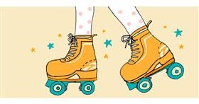 Drawing of Roller Skates by Lilisa