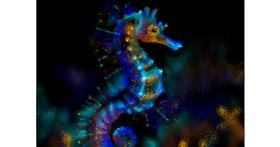 Drawing of Seahorse by Moon