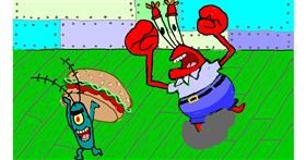 Drawing of Mr. Krabs (spongebob) by SAM AKA MARGARET 🙄