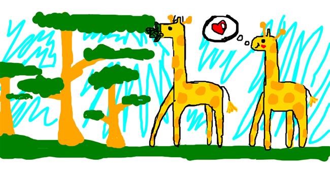 Drawing of Giraffe by Rosa