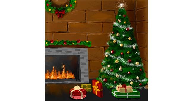 Drawing of Christmas tree by Andromeda