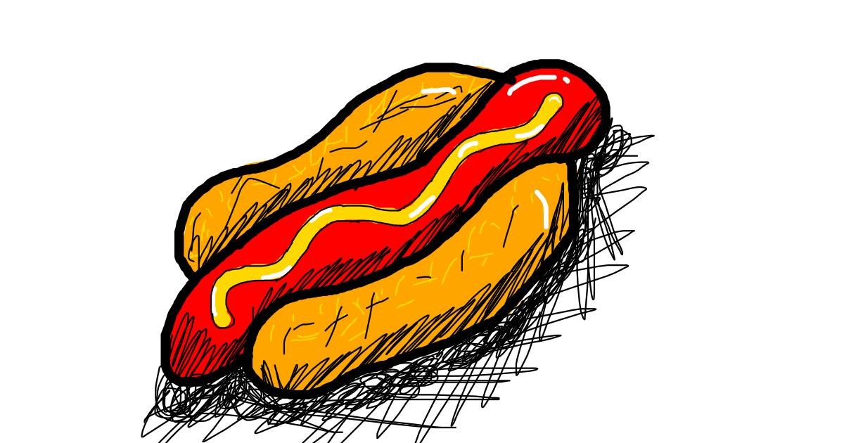 Drawing of Hotdog by And then i oop
