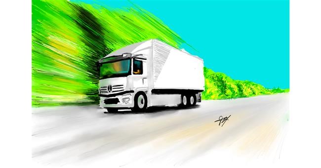 Drawing of Truck by Bibattole