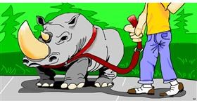 Drawing of Rhino by Swimmer