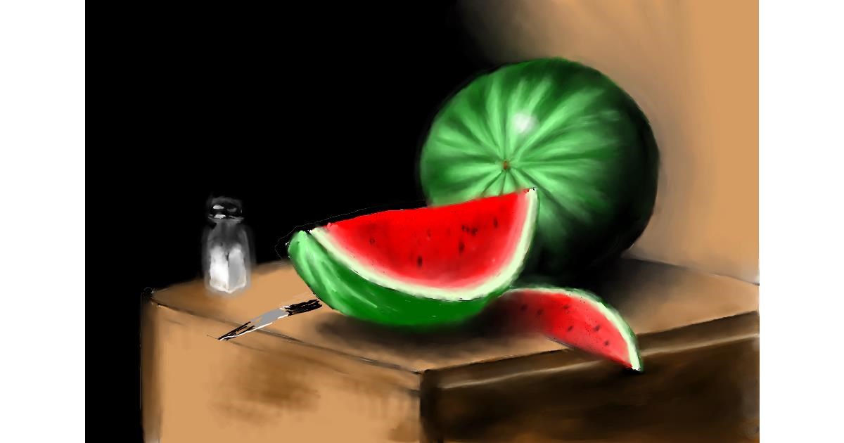 Drawing of Watermelon by Wizard