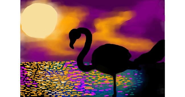 Drawing of Flamingo by Sirak Fish