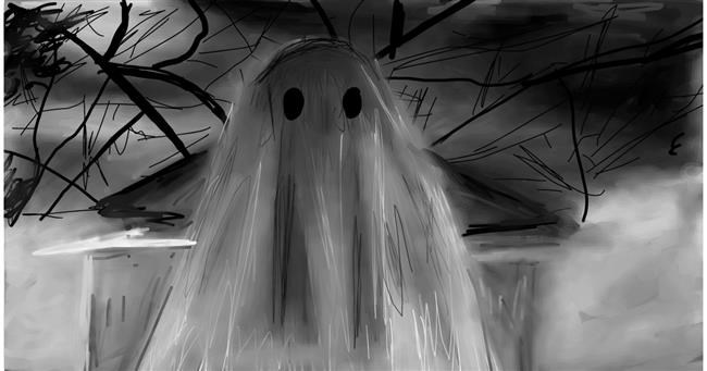 Drawing of Ghost by Mia