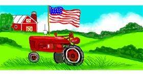 Drawing of Tractor by Debidolittle