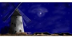 Windmühle-Zeichnung von Chaching