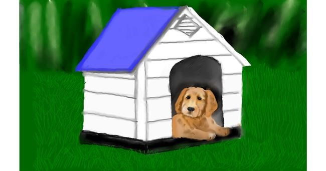 Drawing of Dog house by Tim