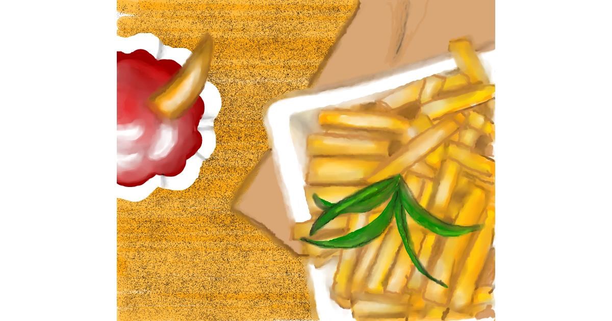 Drawing of French fries by shelly