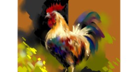 Drawing of Rooster by Moon