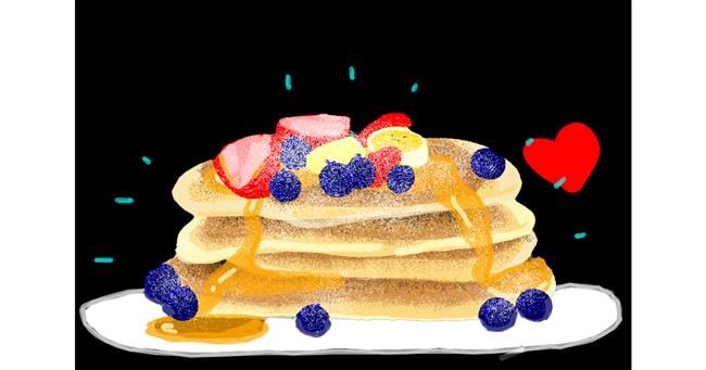 Drawing of Pancakes by Redd_Pandaii