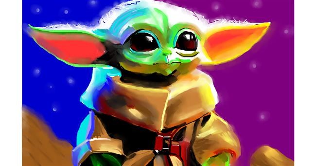 Drawing of Baby Yoda by Herbert