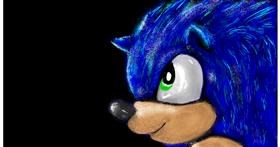Drawing of Sonic the hedgehog by Eclat de Lune