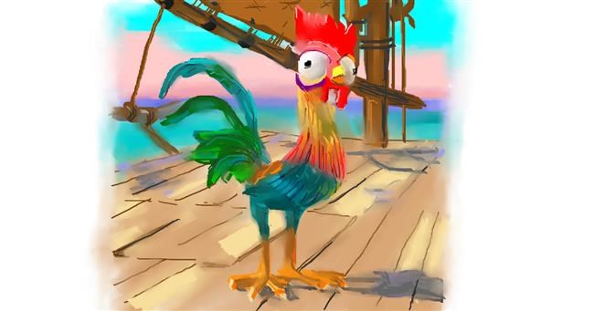 Drawing of Rooster by Herbert