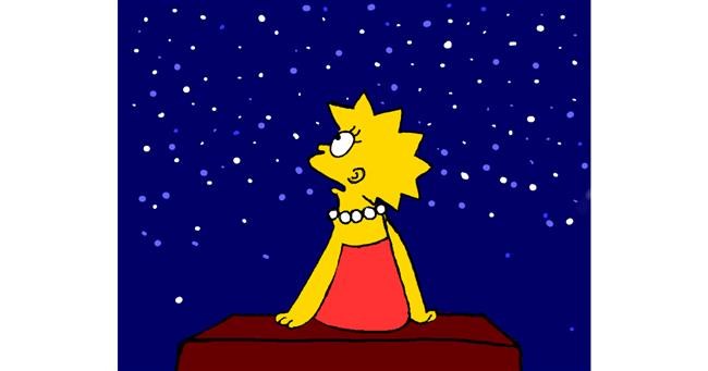 Drawing of Lisa Simpson by Cec