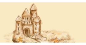 Drawing of Sand castle by Suzie