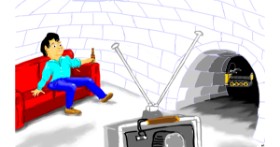 Drawing of Igloo by Flowerpot