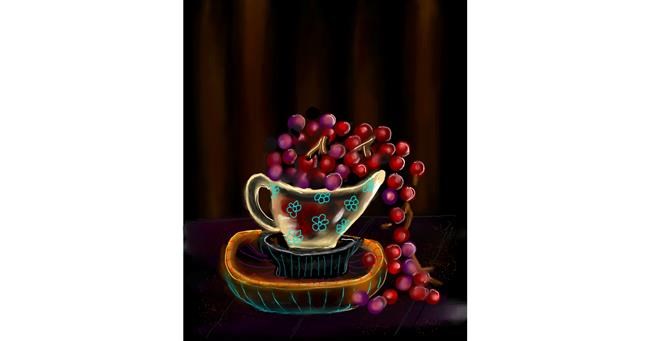 Drawing of Grapes by Leah